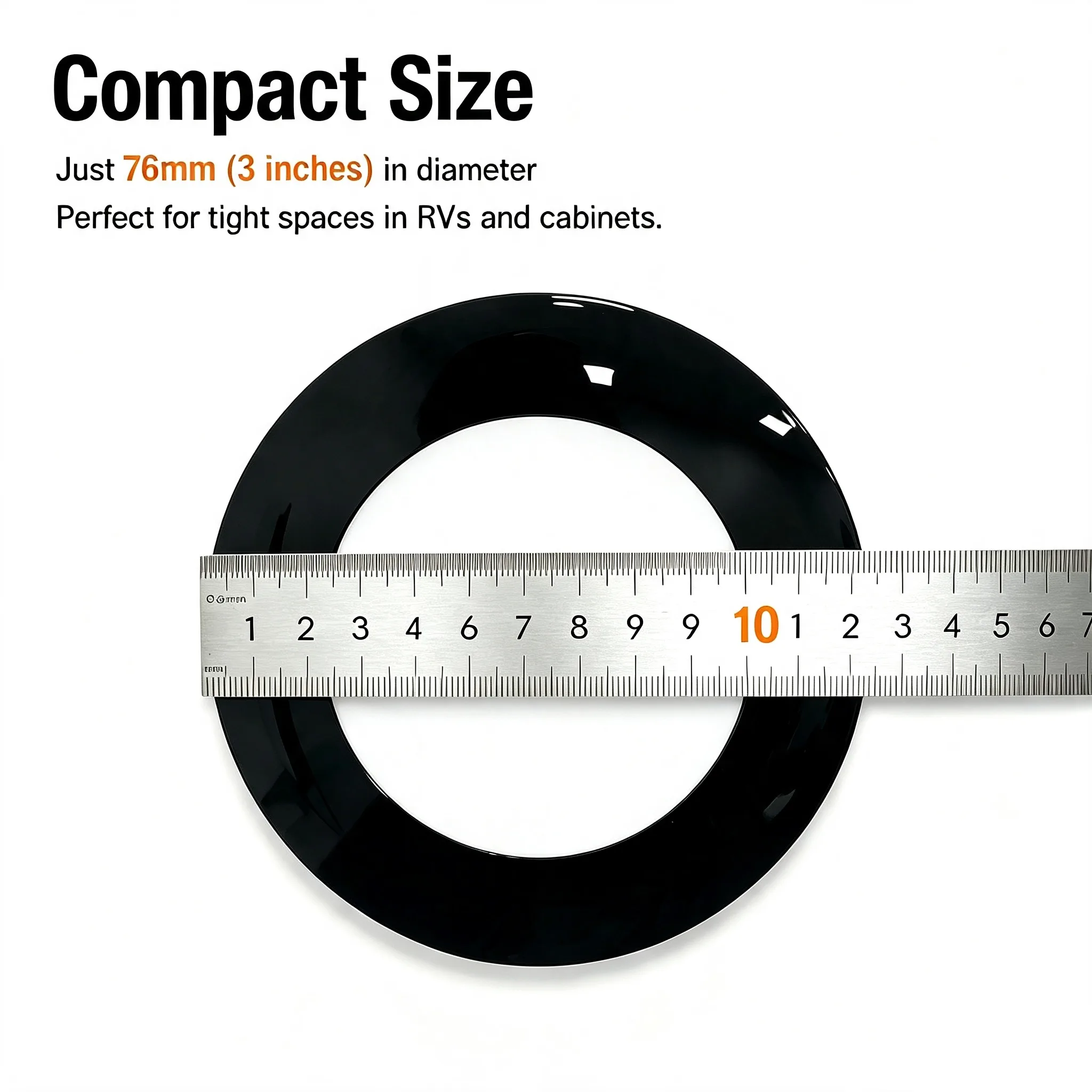 12V RV Interior LED Ceiling Light, 76mm Round Dome Light, IP67 Waterproof, SMD2835, with Customizable Colors & OEM Logo