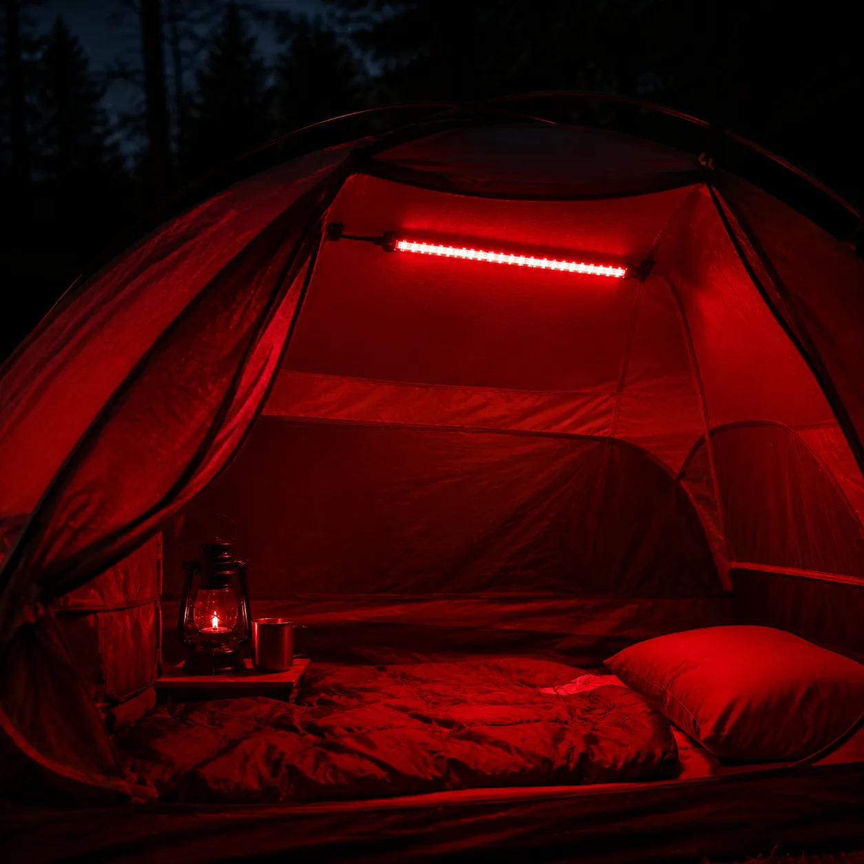 Outdoor Two-Color Camping Light: Red + White
