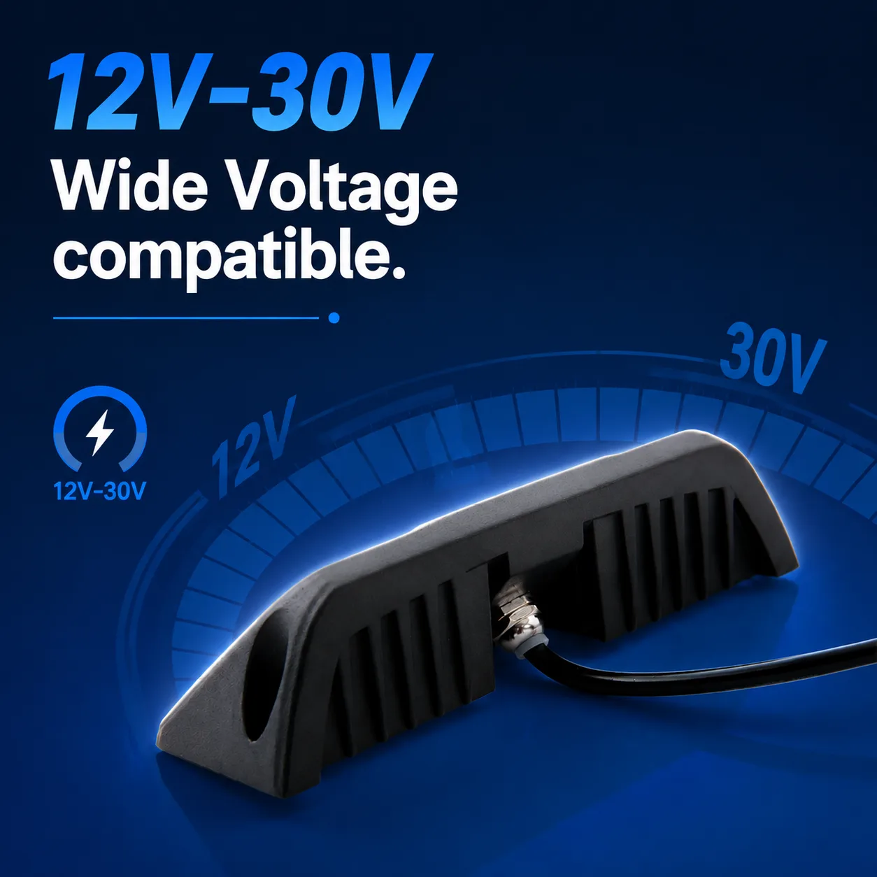 12V-30V Dual Color LED Work Light, IP67 45° Touch Dimmer Aluminum