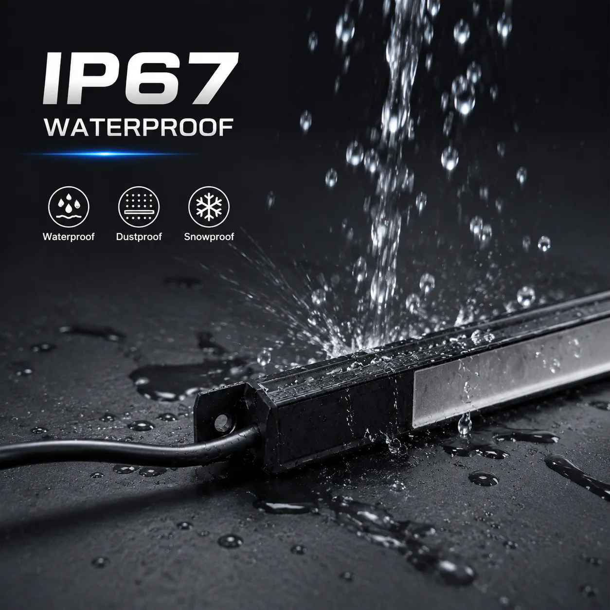 17×13mm Aluminum LED Light Strip – Single Color – IP67 Waterproof – ADC12 Diecast Housing